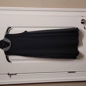 LBD Sleeveless Black Dress with Studded Neck